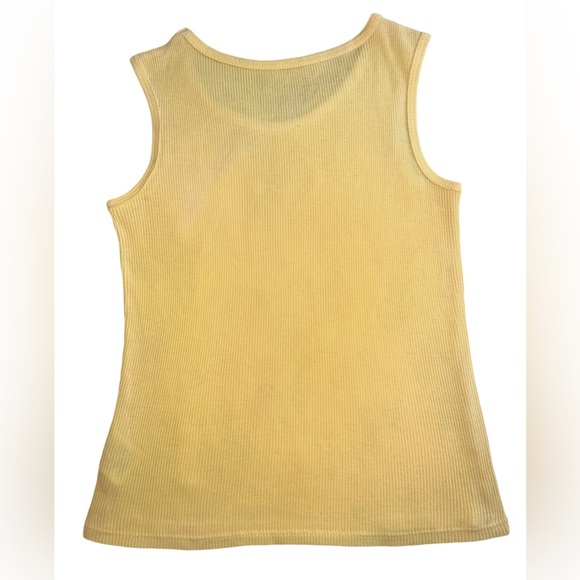 Vibrant Yellow Tank Top 5T Pink Heart Floral Design Sleeveless Casual Summer - Picture 2 of 2